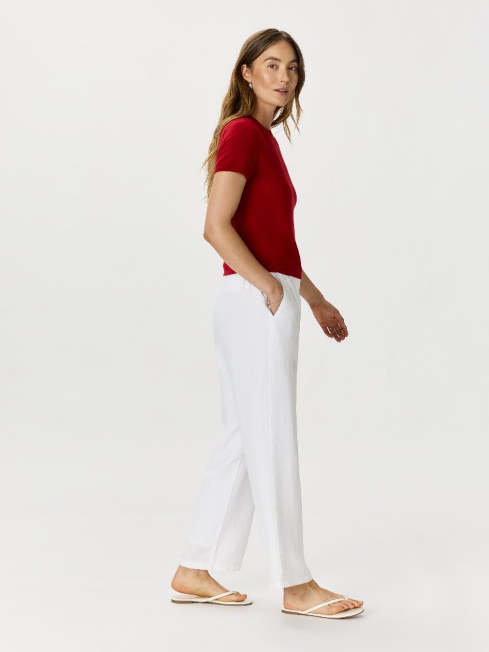 Mongolian Cashmere Tee in Varsity Red - Picture 6 of 8